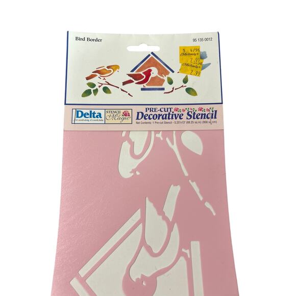 90s Vintage- Stencil Magic by Delta -Bird Border House No. 95 135 0012 NWT - Picture 3 of 5